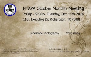 NTAPA October Monthly Meeting
